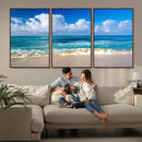 Tropical Beach 3-Panel Canvas Wall Art – Serene Ocean Waves