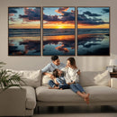 Beach Sunset Print - Stunning Ocean Canvas Artwork with