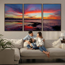 Glorious Sunset on The Beach Wall Art Canvas Print