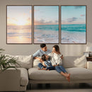Tranquil Ocean Beach Sunset Canvas Wall Art | 3-Panel by MyGreatCanvas | Canvas Wall Art Prints | Photo Prints & Wall Decor