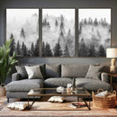Forest Wall Art Print | Foggy Pine Forest Canvas Wall Art -