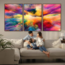 Blazing Vibrant Colors Cloud Wall Art Canvas Print