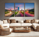 Dallas City Lights Large Wall Art Dallas Cityscape Canvas