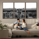 Black and White Highland Cow Canvas Wall Art, Longhorn by MyGreatCanvas | Canvas Wall Art Prints | Photo Prints & Wall Decor