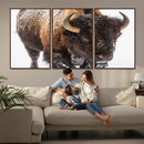 Bison Wall Art Canvas Print For Farmhouse, Wild Animal Wall by MyGreatCanvas | Canvas Wall Art Prints | Photo Prints & Wall Decor