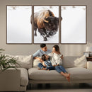 Bison Winter Wall Art Canvas Print For Farmhouse Decor