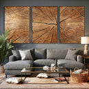 Tree Ring Canvas Art, Rustic Wood Grain Wall Art, Tree Slice