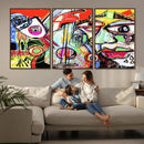 Picasso Style Art Abstract Canvas Wall Art Print , Colorful