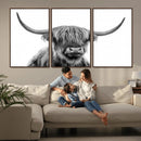 Scottish Highland Cow Cattle Art Print Wall Art Canvas Print by MyGreatCanvas | Canvas Wall Art Prints | Photo Prints & Wall Decor