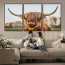 Highland Cow Animal Scottish Cattle Art Print Farmhouse Wall