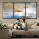 Blue Multi Panel Abstract Wall Art Canvas, Abstract Blue and
