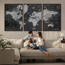 World Map Canvas Print – Detailed Map of the World Wall Art