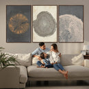 Boho Tree Ring Wall Art, Modern Minimalist Wood Grain