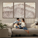 Tree Ring Wall Art Triptych, Rustic Wood Ring Canvas Print,