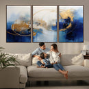 Navy Blue Abstract Wall Art Canvas Print