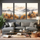 Abstract Mountain Wall Art | Misty Mountain Forest and