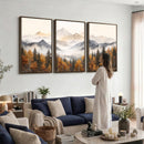 Abstract Mountain Wall Art | Misty Mountain Forest and