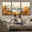 Golden Autumn Forest Wall Art Canvas | Mountain Landscape