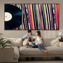 Vinyl Record and Album Collection Canvas Wall Art - Retro