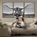Texas Longhorn Cow Wall Art, Texas Longhorn Canvas, Cattle
