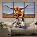 Texas Longhorn Wall Art Print, Framed Longhorn Cow Wall Art