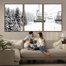 Winter Forest Wall Art Canvas Print – Framed Snowy Mountain