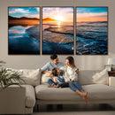 Sunset Beach Ocean Canvas Wall Art – Tranquil Ocean