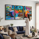 Fitness Gym Barbell Graffiti Wall Art Canvas Print