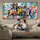 Life Beautiful Art Print - Banksy Graffiti Wall Art Canvas by MyGreatCanvas | Canvas Wall Art Prints | Photo Prints & Wall Decor