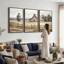 Rustic Farmhouse Barn Wall Art | 3-Panel Framed Gallery Wrap