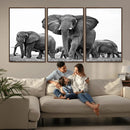 Black White Elephant Family Wall Art Canvas Print by MyGreatCanvas | Canvas Wall Art Prints | Photo Prints & Wall Decor