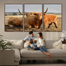 Highland Cow Canvas Wall Art Animal Print for Farm House