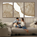 Rustic Brown Tree Ring Wall Art Canvas Print – Framed and