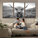 Black White Scottish Highland Cow Canvas Farm Wall Art by MyGreatCanvas | Canvas Wall Art Prints | Photo Prints & Wall Decor