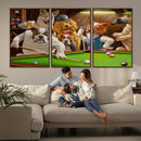 Dogs Playing Pool Canvas Wall Art Funny Gifts Dog Print