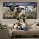 Charming Sheep Portrait Wall Art – Trio of Woolly Companions by MyGreatCanvas | Canvas Wall Art Prints | Photo Prints & Wall Decor