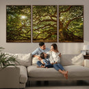 Ancient Angel Oak Tree Art Sunburst Canvas Print-