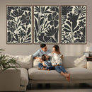 Modern Botanical Wall Art - Floral Black and White Canvas