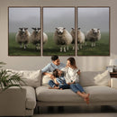 Flock of Sheep in a Mystical Fog – Pastoral Wall Art Canvas by MyGreatCanvas | Canvas Wall Art Prints | Photo Prints & Wall Decor
