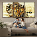 Blue-Eyed Leopard Canvas Wall Art - Framed Animal Print
