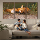 Sleeping Fox Wall Art Canvas Print, Farmhouse Wall Decor and