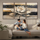 Abstract Lotus Flower Wall Art Canvas Print, Meditation Yoga