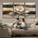Abstract Lotus Flower Wall Art Canvas Print, Meditation Yoga