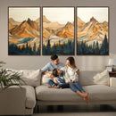 Rustic Wood Mountain Wall Art Print | Triptych Giclee Print by MyGreatCanvas | Canvas Wall Art Prints | Photo Prints & Wall Decor