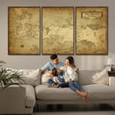 Vintage Game of Thrones Map Wall Art | Westeros and Essos
