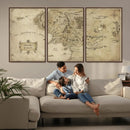 Vintage Middle Earth Map Wall Art Canvas – Lord of the Rings