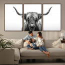 Highland Wall Art Canvas Print – Minimalist Black and White