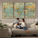 Push Pin World Map Canvas Print – Travel Tracker Wall Art