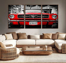 Red Mustang Car Wall Art – Framed Classic Vehicle Canvas by MyGreatCanvas | Canvas Wall Art Prints | Photo Prints & Wall Decor