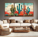 Colorful Cacti Wall Art – Framed Vibrant Succulent Canvas by MyGreatCanvas | Canvas Wall Art Prints | Photo Prints & Wall Decor